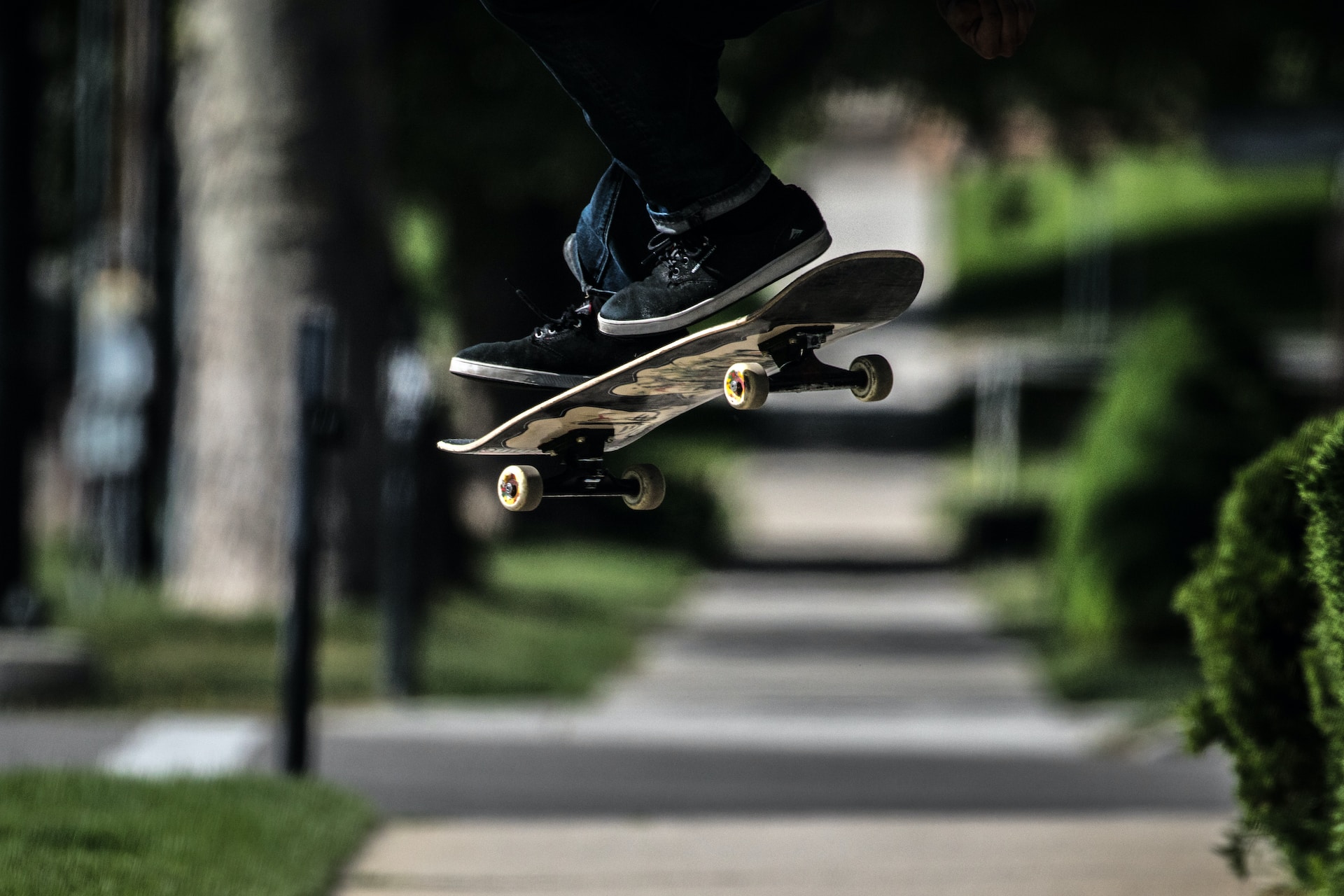 A skateboard in action